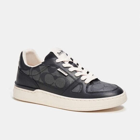 COACH Clip Court Low Top‎ Sneaker BLACK SIZE 8.5 New Without Box - Picture 1 of 9